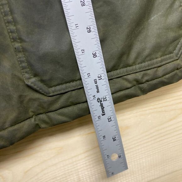 VINTAGE Viyella Jacket 42 Olive Green Wax Coat Empire Collection England Made - Picture 9 of 16
